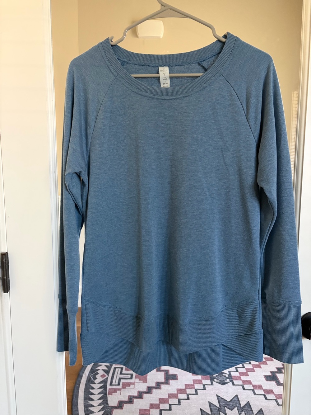 Balance Collection Scoop Neck Sweater in Dusty Blue